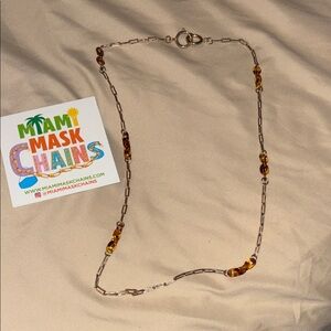 Stylish Gold and Brown Beaded Necklace